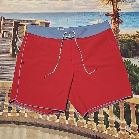 Rhone Red Board Shorts Size 36 - Picture 1 of 5